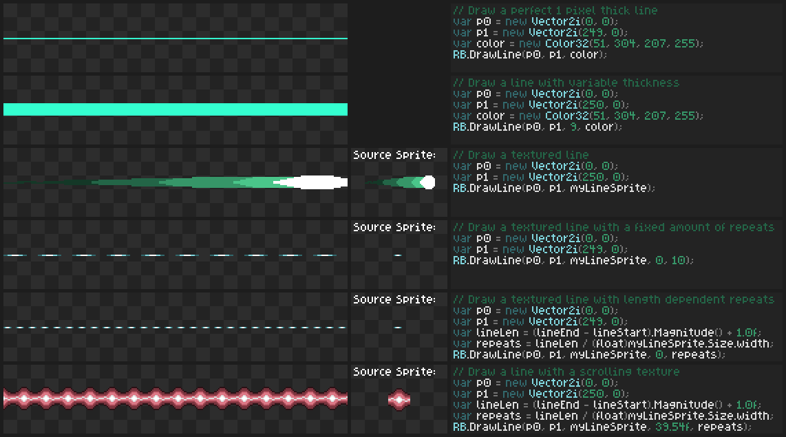 Variable thickness and textured lines